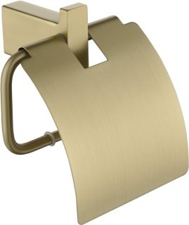 Настенный бумагодержатель с крышкой Grocenberg AC0029 (Матовое золото)